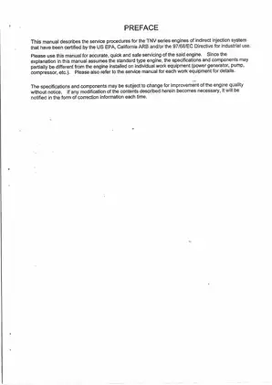 Yanmar TNV Series Diesel Engine Service Manual (3TNV, 4TNV) Preview image 3