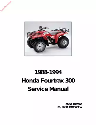 1988-1994 Honda Fourtrax 300, TRX300 service manual Preview image 1