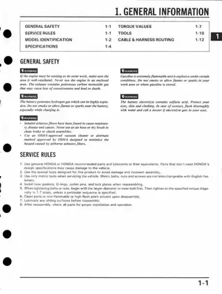 1988-1994 Honda Fourtrax 300, TRX300 service manual Preview image 3