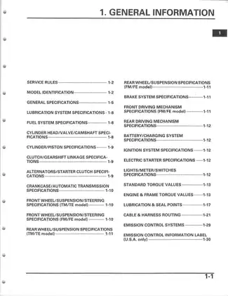 Honda Fourtrax Rancher TRX350 Service Manual (2004-2006) Preview image 4