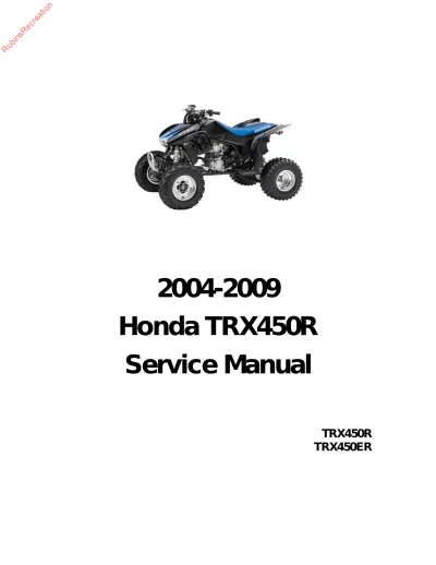 Preview: 2004–2009 Honda TRX450R Service Manual (P/N 07757-0010000)