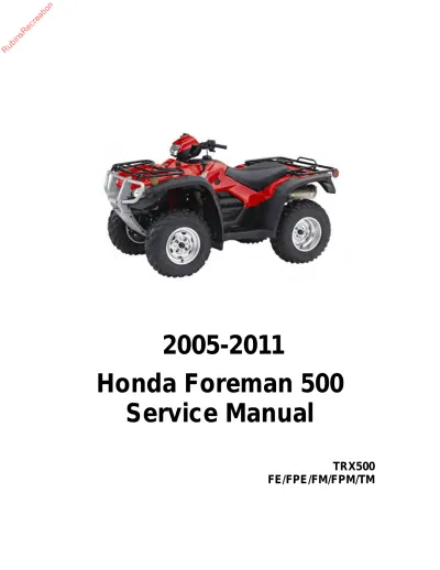 Preview: Honda Foreman 500 TRX500TM/FM/FE/FPM/FPE 2005–2011 OEM Service Manual (PN C4256-90954)