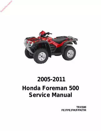 2005-2011 Honda Foreman 500, TRX 500, FE, FPE, FM, FPM, TM service manual Preview image 1