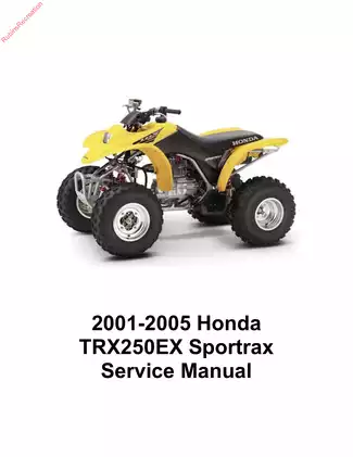Honda TRX250EX Sportrax Service Manual (2001-2005) - Complete Repair Guide