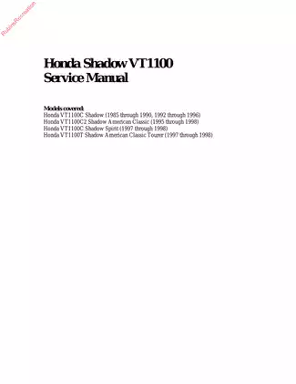 1985-1998 Honda VT1100 service manual Preview image 2