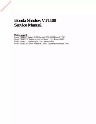 Comprehensive Honda Shadow VT1100 Service Manual (1985-1998) Preview image 2