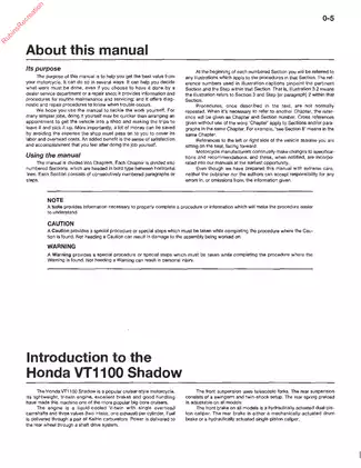 1985-1998 Honda VT1100 service manual Preview image 4