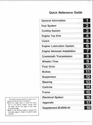 Kawasaki ZL900 & ZL1000 Motorcycle Service Manual Supplement Preview image 3