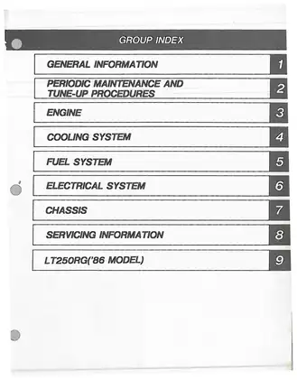Suzuki LT250R ('86 Model) Service Manual - Comprehensive Guide for Mechanics manual page 2 preview Suzuki Suzuki LT250R ('86 Model) Service Manual - Comprehensive Guide for Mechanics manual preview page 2 - thumbnail