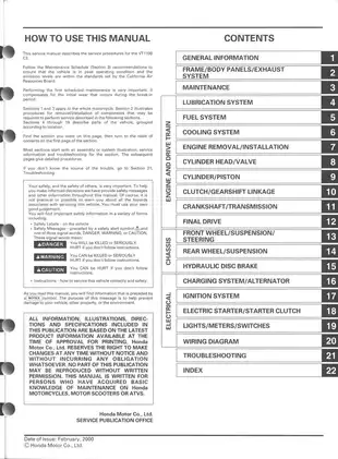 Honda VT1100 C2 Motorcycle Service Manual (2000) Preview image 2
