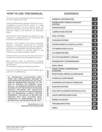 1997-2003 Honda VT1100 C, VT1100T service manual Preview image 2