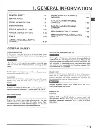 1997-2003 Honda VT1100 C, VT1100T service manual Preview image 4