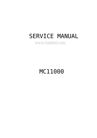 Janome Memory Craft 11000 Sewing Machine Special Edition Service Manual (P/N 860839006)