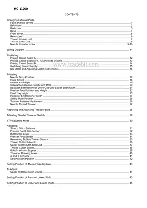 Janome Memory Craft MC11000 sewing machine service manual Preview image 2