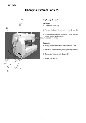 Janome Memory Craft MC11000 sewing machine service manual Preview image 4