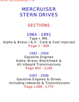 1964–2006 Mercruiser Stern Drive Type 1, Alpha/MR and Bravo I and II Units Service Manual (P/N 91-877410) – preview page 1