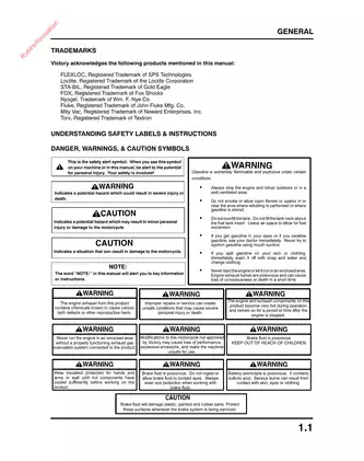 2002-2004 Polaris Victory Touring, Classic Cruiser service manual Preview image 4