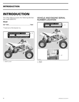 2000 Bombardier DS650 ATV Shop Manual - Comprehensive Repair Guide Preview image 5