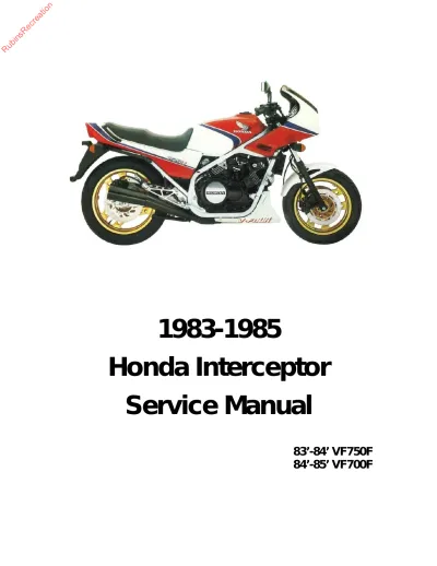 Preview: 1983–1985 Honda VF700/VF750 Interceptor Service Manual (P/N 61CS003)