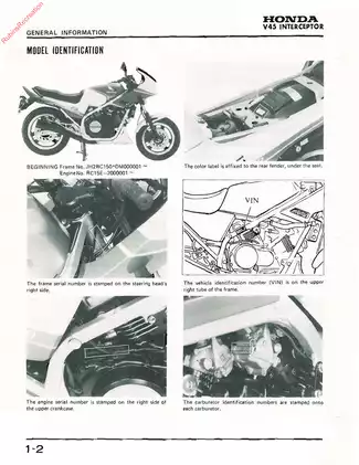 1983-1985 Honda Interceptor VF750F, VF700F service manual Preview image 4