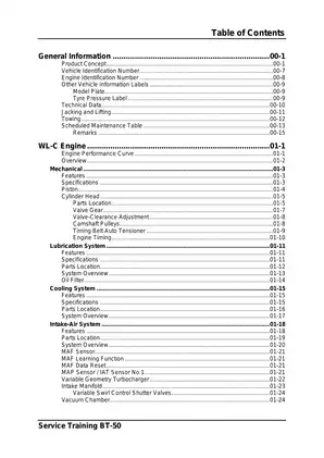 2006-2009 Mazda BT-50 2.5L training manual Preview image 3