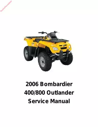 2006 Can Am Outlander 400 XT, 800 XT service manual Preview image 1