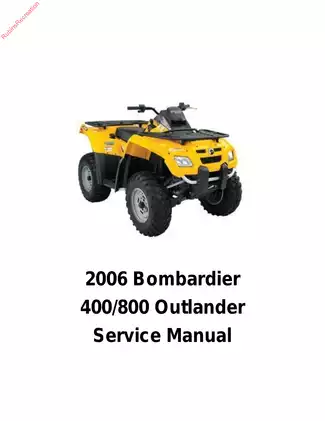 2006 Bombardier Outlander 400/800 Service Manual - Your Comprehensive Repair Guide