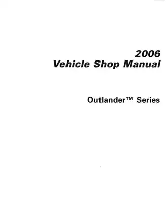 2006 Can Am Outlander 400 XT, 800 XT service manual Preview image 2
