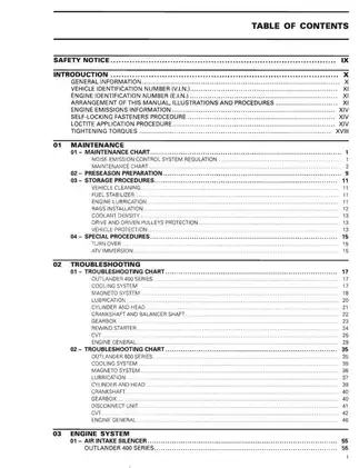 2006 Can Am Outlander 400 XT, 800 XT service manual Preview image 3