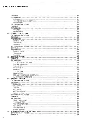 2006 Can Am Outlander 400 XT, 800 XT service manual Preview image 4