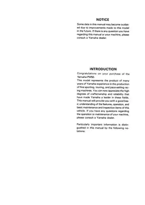 Yamaha PW50 Owner's Service Manual (2005 Edition) Preview image 4