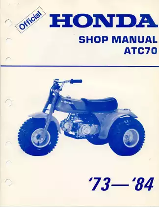Honda ATC70 Shop Manual (1973-1984) - Comprehensive Repair Guide Preview image 1