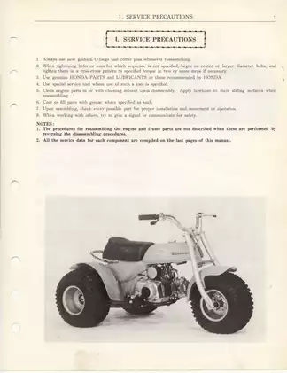 1973-1985 Honda ATC70 3-wheeler shop manual Preview image 4