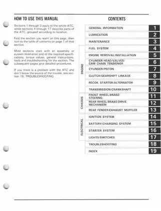 1986-1987 Honda ATC125M 3-wheeler service manual Preview image 3