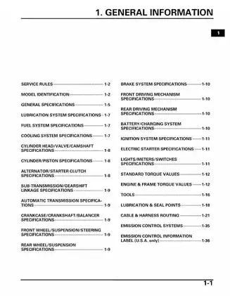 Honda TRX650FA 2003-2005 Service Manual - Maintenance and Repair Guide Preview image 5