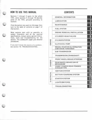 1985-1986 Honda TRX125, FourTrax 125 ATV shop manual Preview image 3