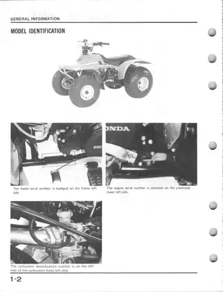 1985-1986 Honda TRX125, FourTrax 125 ATV shop manual Preview image 5