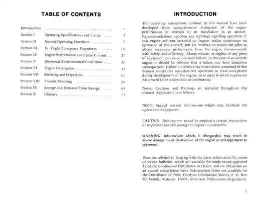 Teledyne Continental TSIO-360-F & FB Aircraft Engine Operator's Manual Preview image 3