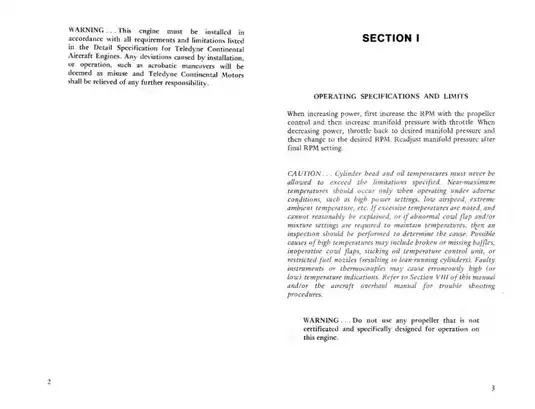 Teledyne Continental TSIO-360-F & FB Aircraft Engine Operator's Manual Preview image 4