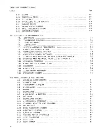 Continental IO-360-A, IO-360-B, IO-360-C, IO-360-D, TSIO-360-A, TSIO-360-B, TSIO-360-C, TSIO-360-D aircraft engine overhaul manual Preview image 4