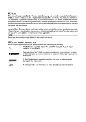 2005 Yamaha MT-01(T) Service Manual - Comprehensive Guide for Maintenance and Repair Preview image 3