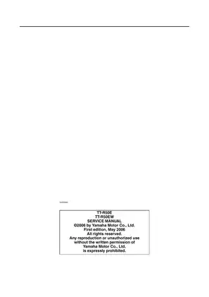 Yamaha TT-R50E / TT-R50EW Service Manual (2006 Edition) Preview image 2