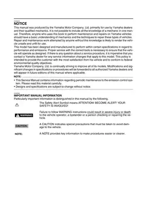 Yamaha TT-R50E / TT-R50EW Service Manual (2006 Edition) Preview image 3