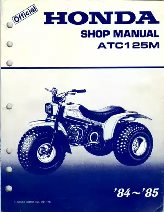 1984 Honda ATC125M Shop Manual - Detailed Service Guide Preview image 1