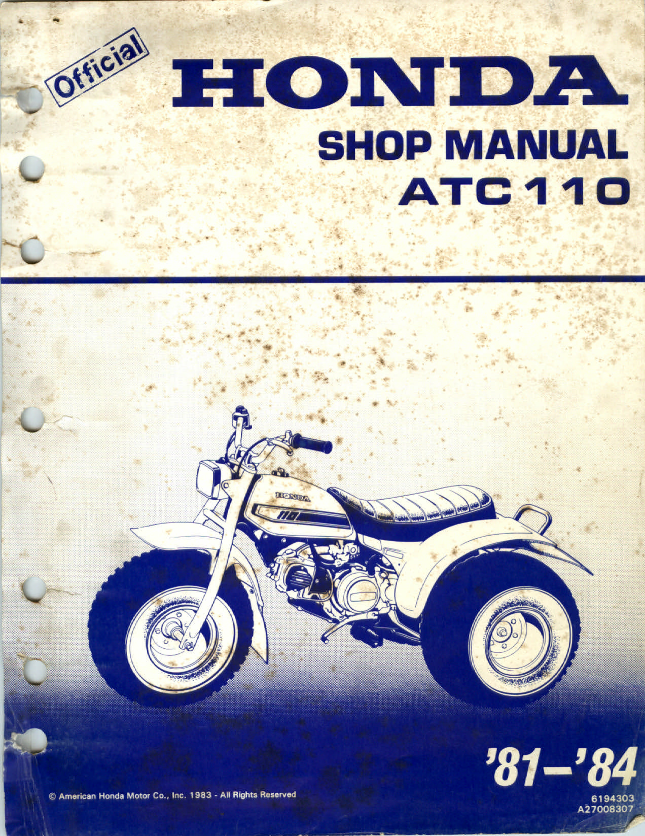 1981-1984 Honda ATC110 manual Preview image 6