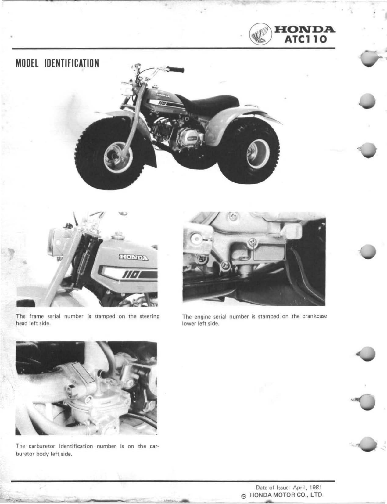 1981-1984 Honda ATC110 manual Preview image 4