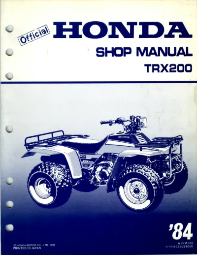 Preview: Honda TRX200 1984 ATV Service Manual (P/N 61VM500)