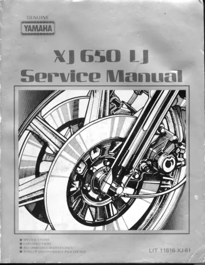 Preview: 1982 Yamaha XJ650LJ Turbo Service Manual (P/N LIT-11616-XJ-61)