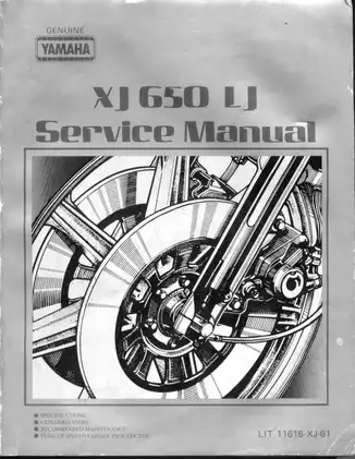 1982-1987 Yamaha XJ650 Turbo service manual Preview image 1