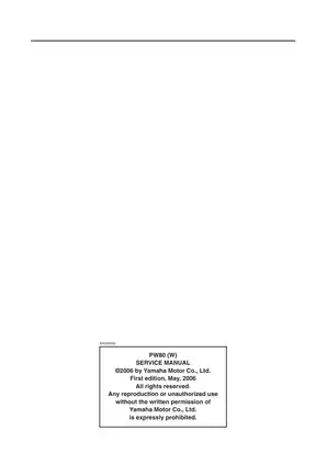 Yamaha PW80 (W) 2007 Service Manual PDF Preview image 3